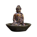 Maxbell Resin Buddha Statue Incense Holder Censer for Living Room Bedroom Bookshelf