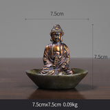 Maxbell Resin Buddha Statue Incense Holder Censer for Living Room Bedroom Bookshelf