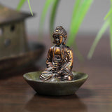 Maxbell Resin Buddha Statue Incense Holder Censer for Living Room Bedroom Bookshelf