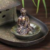 Maxbell Resin Buddha Statue Incense Holder Censer for Living Room Bedroom Bookshelf