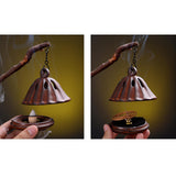 Maxbell Hanging Incense Burner Incense Cones Holder Accent Incense Coil Censer Decor Brown 9.8cmx7.8cm