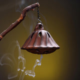 Maxbell Hanging Incense Burner Incense Cones Holder Accent Incense Coil Censer Decor Brown 9.8cmx7.8cm