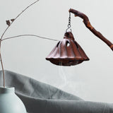 Maxbell Hanging Incense Burner Incense Cones Holder Accent Incense Coil Censer Decor Brown 9.8cmx7.8cm