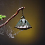 Maxbell Hanging Incense Burner Incense Cones Holder Accent Incense Coil Censer Decor 9.8x7.8cmRetro Green