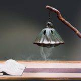 Maxbell Hanging Incense Burner Incense Cones Holder Accent Incense Coil Censer Decor 9.8x7.8cmRetro Green