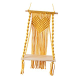 Maxbell Macrame Wall Hanging Shelf Basket Hanger Holder Boho Woven Rope for Home Yellow