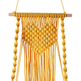Maxbell Macrame Wall Hanging Shelf Basket Hanger Holder Boho Woven Rope for Home Yellow