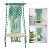 Maxbell Macrame Wall Hanging Shelf Basket Hanger Holder Boho Woven Rope for Home Green