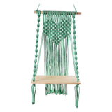 Maxbell Macrame Wall Hanging Shelf Basket Hanger Holder Boho Woven Rope for Home Green