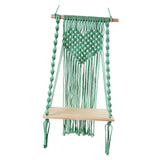 Maxbell Macrame Wall Hanging Shelf Basket Hanger Holder Boho Woven Rope for Home Green