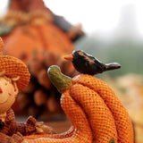 Maxbell Harvest Scarecrows Figurines with Pumpkins Halloween Mantle Tabletop Decor Boy