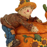 Maxbell Harvest Scarecrows Figurines with Pumpkins Halloween Mantle Tabletop Decor Boy