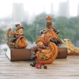 Maxbell Harvest Scarecrows Figurines with Pumpkins Halloween Mantle Tabletop Decor Boy