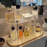 Maxbell Bathroom Storage Rack Makeup Organizer Shower Caddy Shelf Kitchen Coutertop Clear Beige