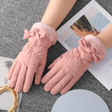 Maxbell Women Winter Warm Gloves Touch Screen Full Finger Thermal Glove Pink