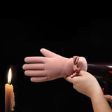 Maxbell Women Winter Warm Gloves Touch Screen Full Finger Thermal Glove Pink