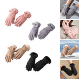 Maxbell Women Winter Warm Gloves Touch Screen Full Finger Thermal Glove Pink