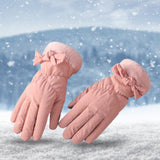 Maxbell Women Winter Warm Gloves Touch Screen Full Finger Thermal Glove Pink