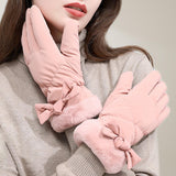 Maxbell Women Winter Warm Gloves Touch Screen Full Finger Thermal Glove Pink