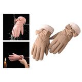 Maxbell Women Winter Warm Gloves Touch Screen Full Finger Thermal Glove Khaki