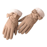 Maxbell Women Winter Warm Gloves Touch Screen Full Finger Thermal Glove Khaki