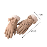 Maxbell Women Winter Warm Gloves Touch Screen Full Finger Thermal Glove Khaki
