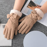 Maxbell Women Winter Warm Gloves Touch Screen Full Finger Thermal Glove Khaki