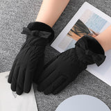 Maxbell Women Winter Warm Gloves Touch Screen Full Finger Thermal Glove Black