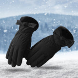 Maxbell Women Winter Warm Gloves Touch Screen Full Finger Thermal Glove Black