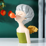 Maxbell Modern girl Statue Creative Ornament for Wedding Green