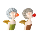 Maxbell Modern girl Statue Creative Ornament for Wedding Green