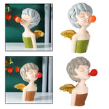 Maxbell Modern girl Statue Creative Ornament for Wedding Green