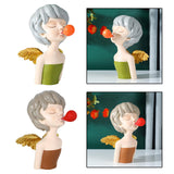 Maxbell Modern girl Statue Creative Ornament for Wedding Green