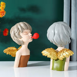 Maxbell Modern girl Statue Creative Ornament for Wedding Green