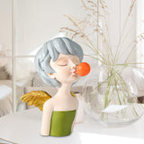 Maxbell Modern girl Statue Creative Ornament for Wedding Green