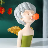 Maxbell Modern girl Statue Creative Ornament for Wedding Green