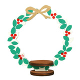 Maxbell Wooden Christmas Standing Wreath Tabletop Decoration Wooden Decorative Sign