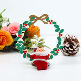 Maxbell Wooden Christmas Standing Wreath Tabletop Decoration Wooden Decorative Sign