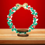 Maxbell Wooden Christmas Standing Wreath Tabletop Decoration Wooden Decorative Sign