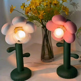Maxbell 5V Flower Lamp Button Switch Warm Warm White Light for Office Desk Girl Pink