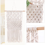 Maxbell Macrame Wall Hanging Storage Basket Hanger Holder for Nursery Decoration 67CMX33CM