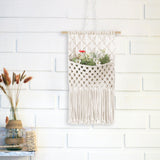 Maxbell Macrame Wall Hanging Storage Basket Hanger Holder for Nursery Decoration 67CMX33CM