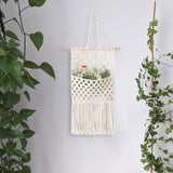 Maxbell Macrame Wall Hanging Storage Basket Hanger Holder for Nursery Decoration 67CMX33CM