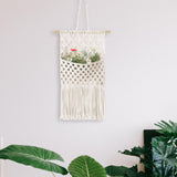 Maxbell Macrame Wall Hanging Storage Basket Hanger Holder for Nursery Decoration 67CMX33CM