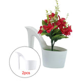 Maxbell Flower Pot High Heel Shaped Garden Indoor Outdoor Table Ornaments Patio white