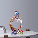 Maxbell Abstract Thinker Statue Ornament Art Decorative Craft for Table Party Thinking Right