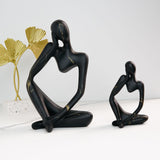 Maxbell Abstract Thinker Statue Resin Ornament for Restaurant Holiday Decorations Thinking Right