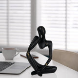 Maxbell Abstract Thinker Statue Resin Ornament for Restaurant Holiday Decorations Thinking Right