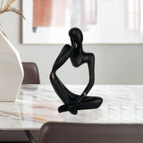 Maxbell Abstract Thinker Statue Resin Ornament for Restaurant Holiday Decorations Thinking Right