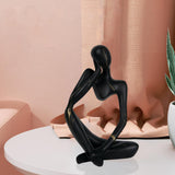 Maxbell Abstract Thinker Statue Resin Ornament for Restaurant Holiday Decorations Thinking Right